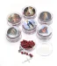 Catholic Rosary Cross Jesus Scented Red Wood Bead Necklace Gift Box Cross Necklace Box Set 4 Colors to Choose