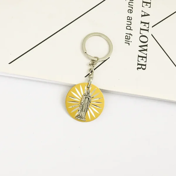 Catholic Virgin Mary Jesus Creative Jewelry Pendant Bag Keychain Zinc Alloy 3.7cm*3.7cm 4g Car Keychains