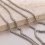 European American 44MM Fashion Retro Engraved Badge Cross Stainless Steel Pendant Necklace Bamboo Chain - Image 5