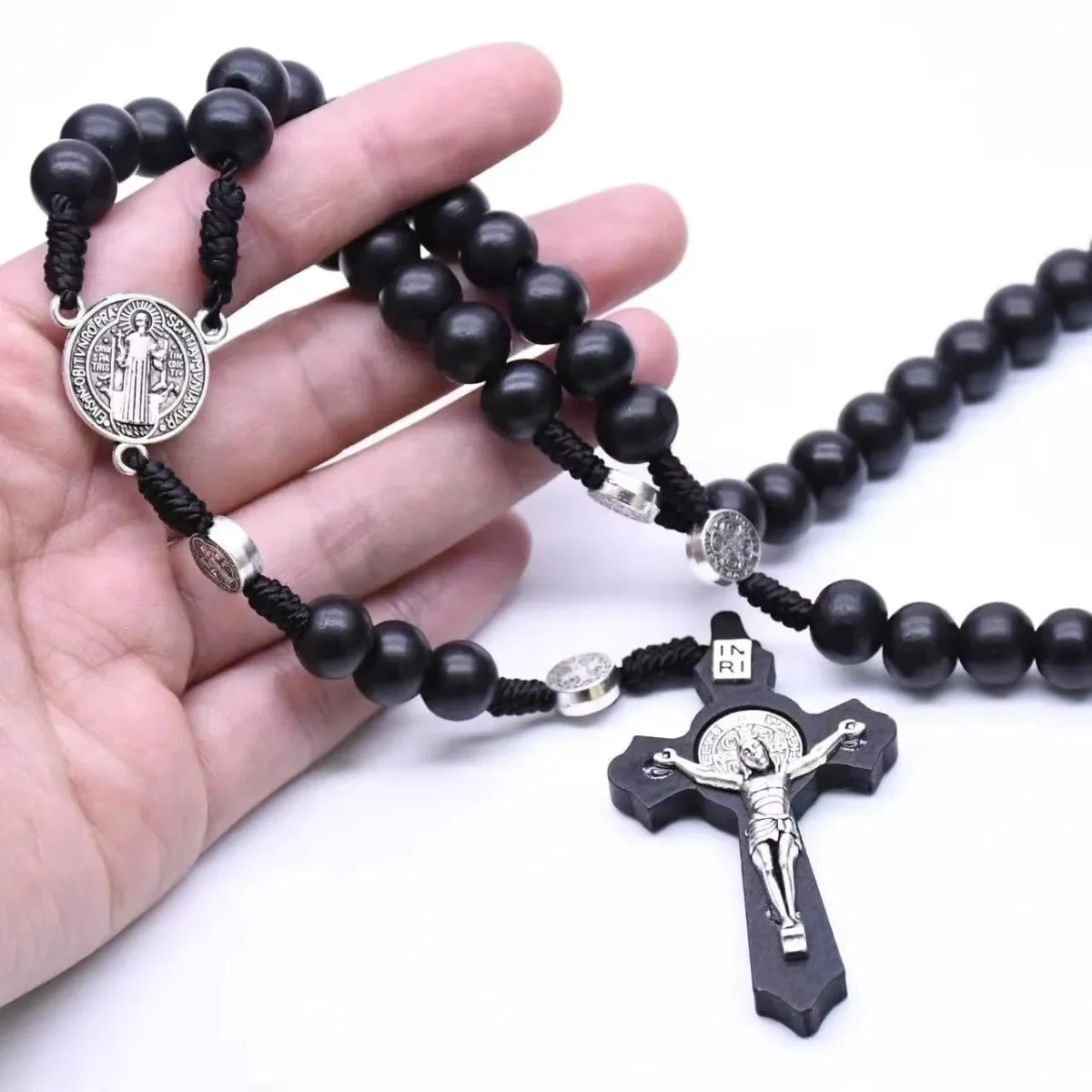 Religious Catholic Rosary Wood Beads Virgin Mary Decade Crucifix Devotional Gift Cross Handmade Jesus Pendant Rosaries Jewelry - Image 4