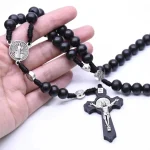 Religious Catholic Rosary Wood Beads Virgin Mary Decade Crucifix Devotional Gift Cross Handmade Jesus Pendant Rosaries Jewelry - Image 4