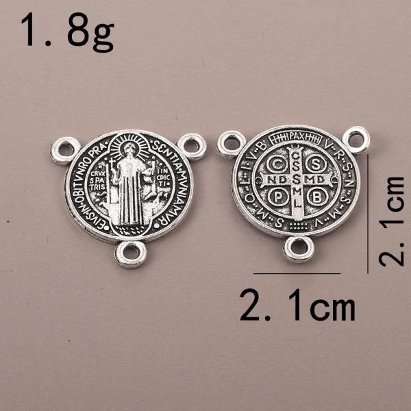 Catholic Jewelry Accessories Pendant DIY Zinc Alloy Bamboo Chain Religious Triangle Rosary Connector Wholesale