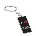 In-Stock Supply Exquisite Metal Keychain Pendant Keychains I love Jesus Ornament Decoration - Image 5