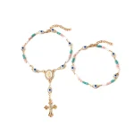 Handmade Stainless Steel Bohemian Beaded Rice Bead Women's Bracelet Rosary Anniversary - Image 5