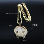 Mecrt HipHop Goddess Madonna Medal Twist Chain Necklace 18K Gold Stainless Steel Oval Virgin Mary Pendant Necklaces for Men Gift - Image 5