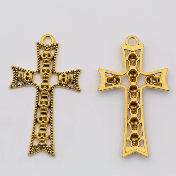 DIY Jewelry Accessories Retro Zinc Alloy Skull Cross Pendant Accessories Hollow Jewelry Accessories Christian Jewelry Wh