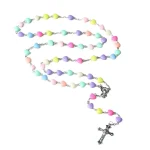 Catholic Rosary Colored Rosaries Necklace Love Plastic Beads Easter Baptism Communion Cross Church Jewelry Wholesale - Image 5