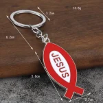 Wholesale Retail Creative Cartoon Metal Carabiner Keychain Accessories Jesus Fish Pendant Catholic Keychain Gift - Image 2