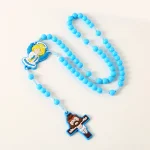 Catholic Rosary for Kids Necklace Jesus Christ Rosaries for First Holy Communion Baptism Easter Pentecost Church Jewelry Gift