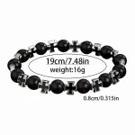 Hot Sale Geometric Cross Natural Stone Bracelet Men's Women's Couple Fashion All-match Niche Elastic - Image 3