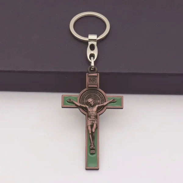 Catholic Christian Jesus Key Ring Car Keychains Women Men Gift Charms Handbag Pendant Cross KeyChains