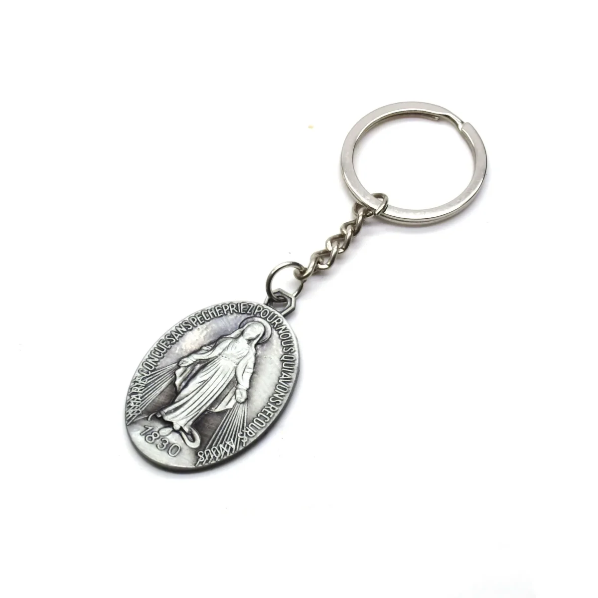 Mecrt 2024 New 3*4.4CM Virgin Mary Pendant Metal Keychain with Virgin Mary Keyring OUR MARIE Keychains - Image 5