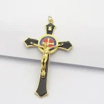 Mecrt Catholic Crucifix 11.5*7cm Metal Enamel Cross Jesus Christ Bitterness Religion Prayer Decoration Big Colorful Pendant Gift