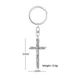 Mecrt Catholic Crucifix Retro Cross Keychain Religious Easter Backpack Car Pendant-Wholesale Product - Image 5