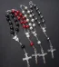 Wholesales Christian Jewelry Plastic Round Peal Glass Beads Rosary Crucifix Virgin Mary Pendant Rosary Bracelet