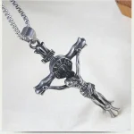Titanium Steel Necklace Hip-hop Necklace Trendy Men's Stainless Steel Necklace Catholic Cross Pendant Jesus Pendant - Image 6