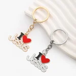 I Love Jesus Keychain Jewelry Catholic Christian Couple Bag Key Chain Pendant Wholesale Church Holiday Gifts - Image 2
