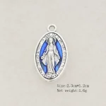 Blessed Virgin Mary Our Lady of Aparecida Oval Metal Christian Devotional DIY Catholic Religious Accessories Pendant - Image 4