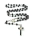 Cross-border St Benedict Black Resin Christian Rosary Cross Necklace Vintage Long Woolen Chain Beaded Gift Accessories W