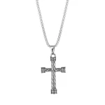 Wholesale Cross Cylindrical Lucky Pendant Vintage Accessories Men's and Women's Hip Hop Street Necklace Titanium Steel Necklace