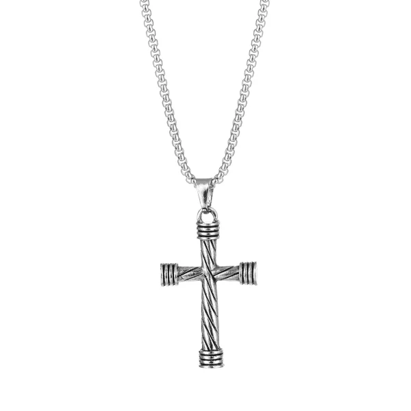 Wholesale Cross Cylindrical Lucky Pendant Vintage Accessories Men’s and Women’s Hip Hop Street Necklace Tita