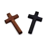 5*8.6cm Black Brown Wooden Cross Intercession Wood Cross Wooden Cross Charm With Hole