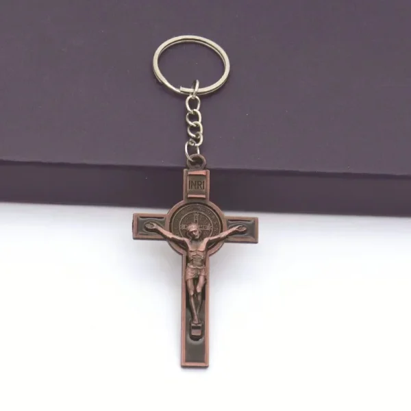 Catholic Christian Jesus Key Ring Car Keychains Women Men Gift Charms Handbag Pendant Cross KeyChains