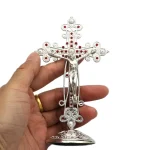 Catholic Crucifix Ornaments Creative Metal Jewelry for Home Office Car for Desktop Display Engraving Cross with Jesus - Image 5
