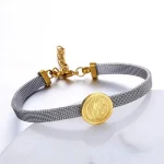 Wholesale 18K Gold Plated Stainless Steel St. Benedict Watch Bracelet Beaded Jewelry for Catholic Priests for Gift - Image 2