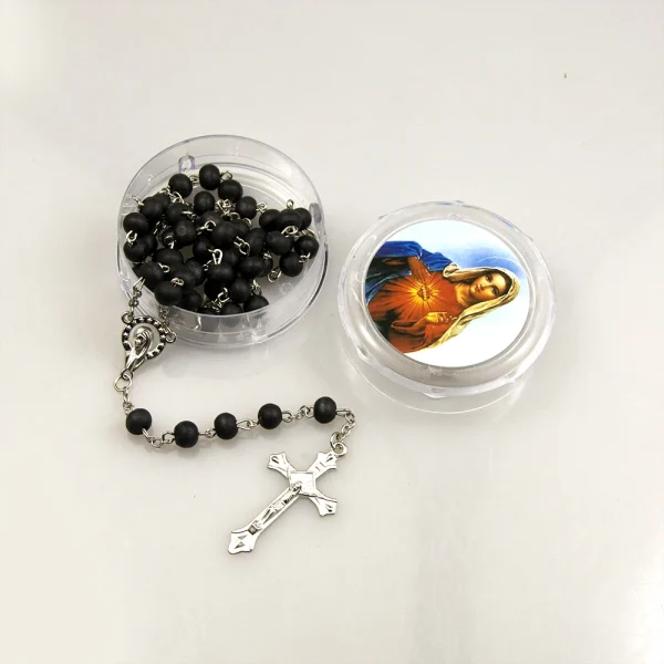 Mecrt Perfume Wood Rosary Necklace Catholicism Gift Religious Rosaries Prayer Beads Catholic Cross Red Jewelry Wholesale
