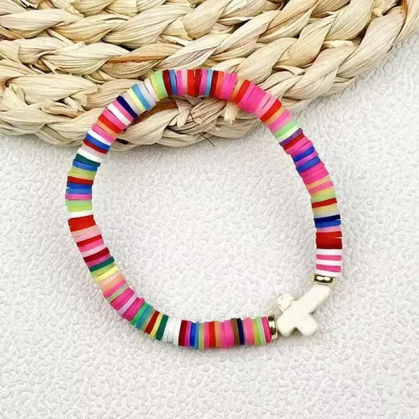 New Cross Soft Pottery Bracelet Bohemian Style Hand-woven Adjustable Soft Pottery Bracelet Spot