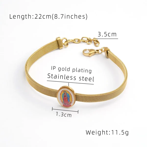 Mecrt Stainless Steel Saint Benedict Bracelet Fashion Titanium Steel Exorcist Catholicism Holy Father Our LadyJewelry Wh