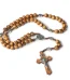Catholic Rosary Beads Vintage Rosary Cross Wood 3Colors 10mm Religious Handmade Pendant Jesus Gifts Wholesale