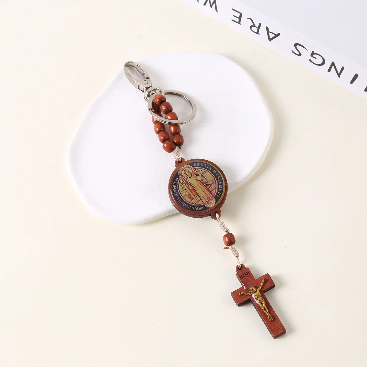 Mecrt St. Benedict Key Chain Christian Catholicism Pendant Catholic Jewelry Wholesale - Image 3