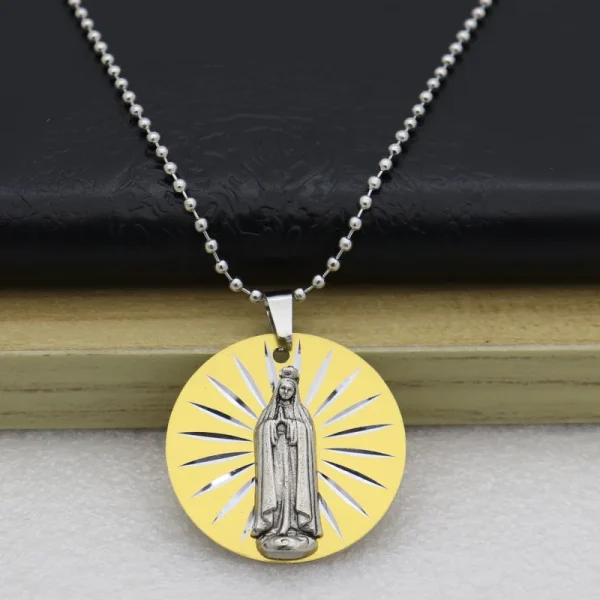 Catholic Jesus Pendant Metallic Fashion Personality Necklace Accessories Laser Craft Jewelry Necklace Pendant