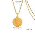 European and American Fashion Religion Stainless Steel Priest Necklace Medal Pendant Necklace Ornament - Image 3