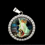 Zinc Alloy Catholic Saint Charm Pendant for Religious Round Jesus Angel Madonna Pendant - Image 5