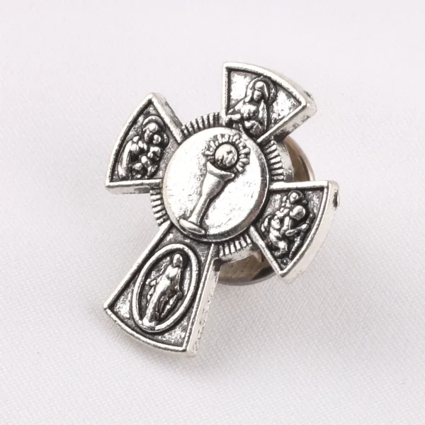 Classic Cross-Shaped Shirt Brooches Blue Red Enamel Pins for Handbag Backpack Badge-for Wholesale Main Material Alloy Je