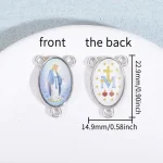 Catholic Rosary Centerpiece Saint Sticker Small Size Epoxy Resin Center Medal - Image 3