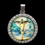 Zinc Alloy Catholic Saint Charm Pendant for Religious Round Jesus Angel Madonna Pendant - Image 6