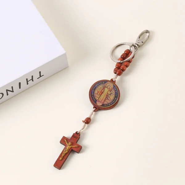 Mecrt St. Benedict Key Chain Christian Catholicism Pendant Catholic Jewelry Wholesale