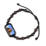Wood Bead Knitted Rope Bracelet Religious Virgin Mary Holy Father Jesus Ascension Easter Bracelets Catholic Icon Wristband - Image 4