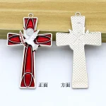Metal Jewelry Car Keychain Pendant Mobile Phone Decoration Peace Dove and Cross Pendant Festival Gifts - Image 4