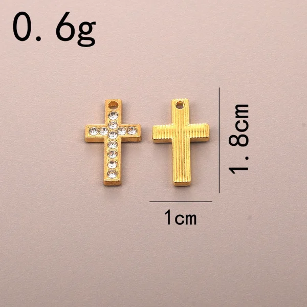 Simple Fashion Cross Alloy Inlaid Diamond Small Pendant DIY Bamboo Chain Sporty Unisex Necklace & Bracelet Accessori