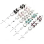 Sell Like Hot Cakes 10mm Cross Bracelet Imitation Pearl Communion Baptism Religious Chain Bracelet - Image 6