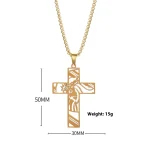 Cross Men's Retro Fashion Pendant Necklace Hot Selling Stainless Steel Hollow Cross Titanium Steel Personalized - Image 5