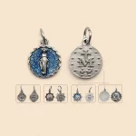 Mecrt Saint Mary Miraculous Medal Pendant Octangle Oval Round Silver Virgin Mary Medals Charms Pendants for Jewelry Accessories - Image 2