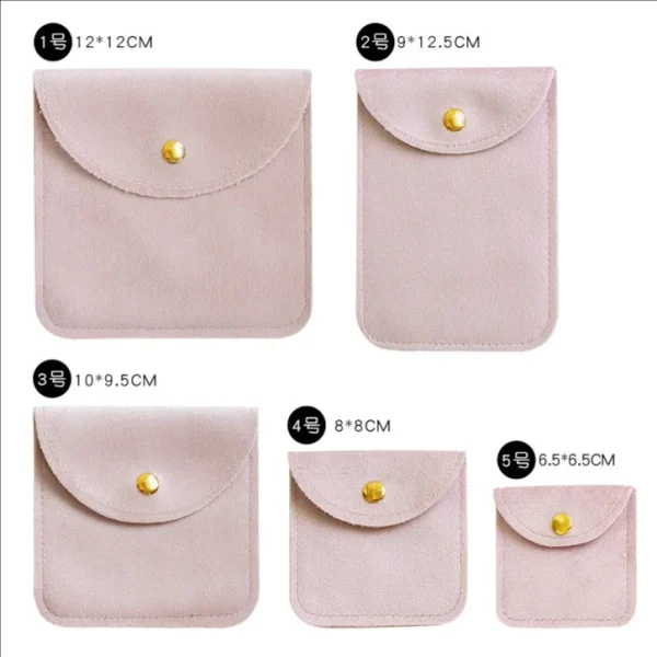 Square Velvet Metal Snap Jewelry Container Small Gift Bag Jewelry Packaging Accessories Storage Catholic Rosary Pouch