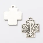 Antiqued Alpha Cross Pendant 20mm*16mm Religion Cross Pendant - Image 2