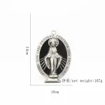 Custom Colorful Plated Metal Gold Silver Virgin Mary Cross with Stand Religious Decoration Gift - Image 2